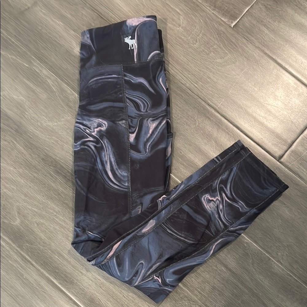 Abercrombie Kids Marble Leggings - Black and Pink